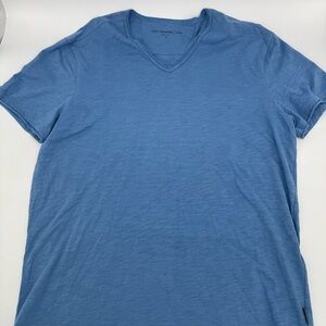 John Varvatos USA Blue V-Neck Slub Knit T-Shirt Men’s XL Short Sleeve Tee
